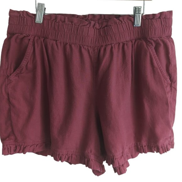 Loft High Rise Linen Ruffle Short - Picture 3 of 3